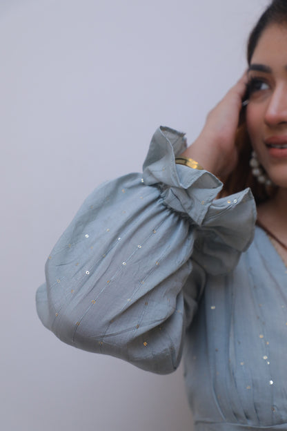 Grey Chanderi Cordset