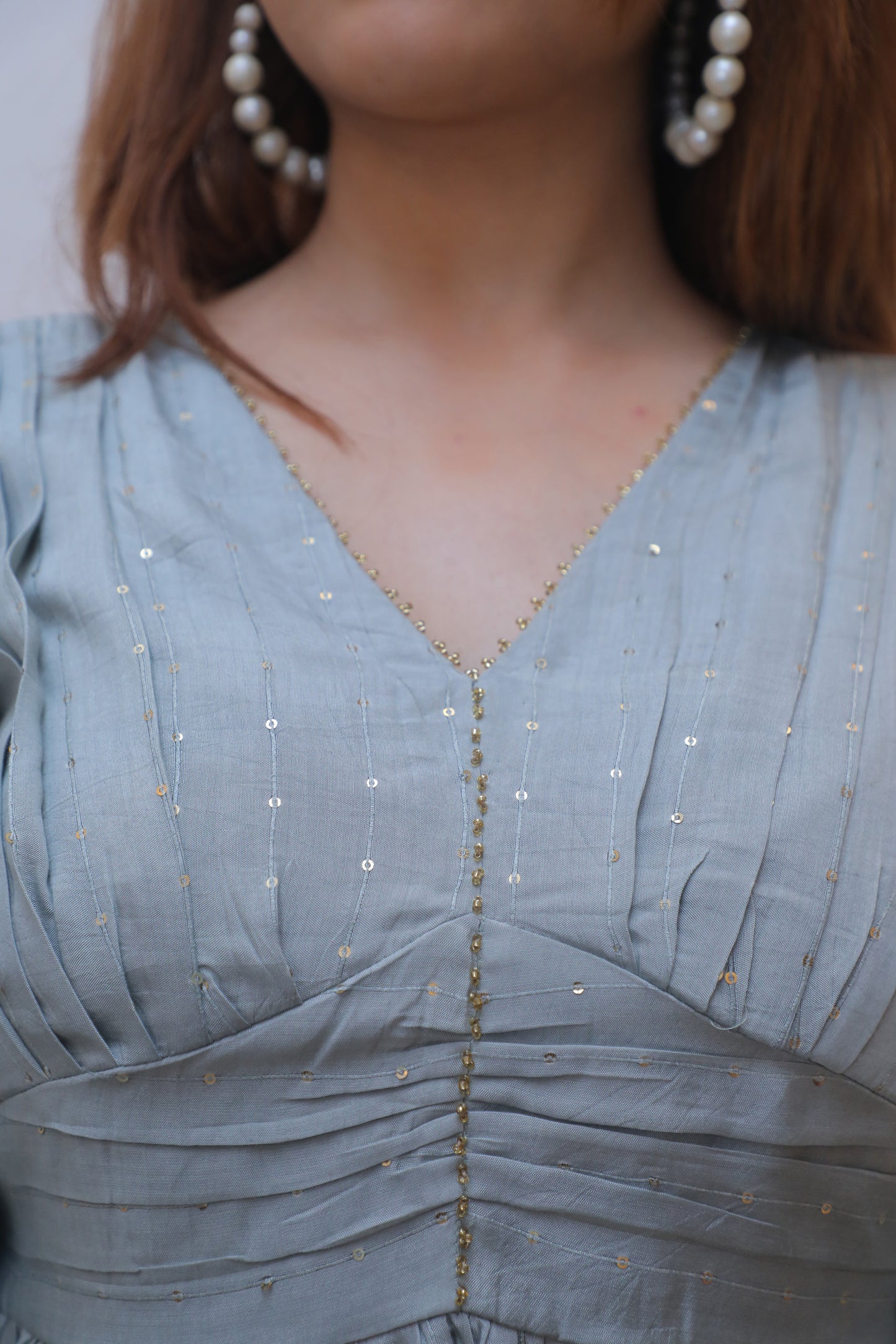 Grey Chanderi Cordset