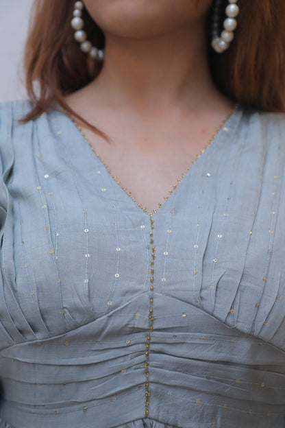 Grey Chanderi Cordset