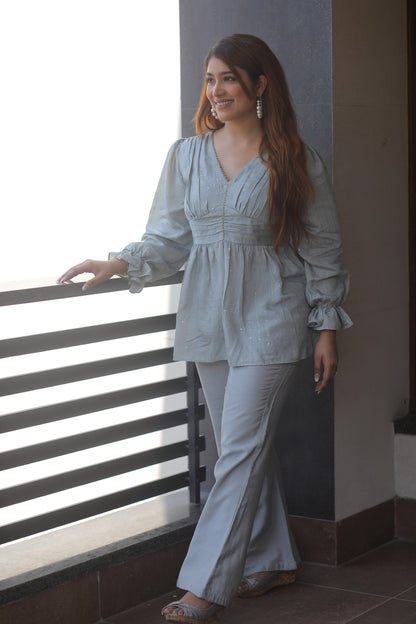 Grey Chanderi Cordset