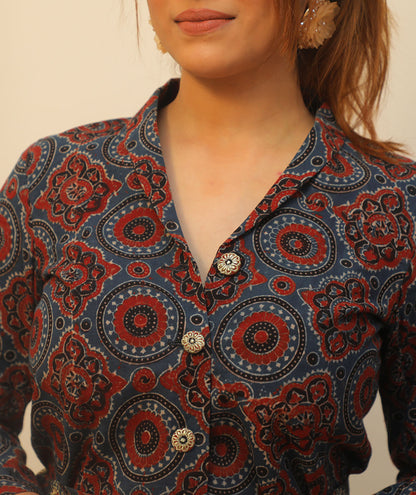 Blue Ajrakh Cordset