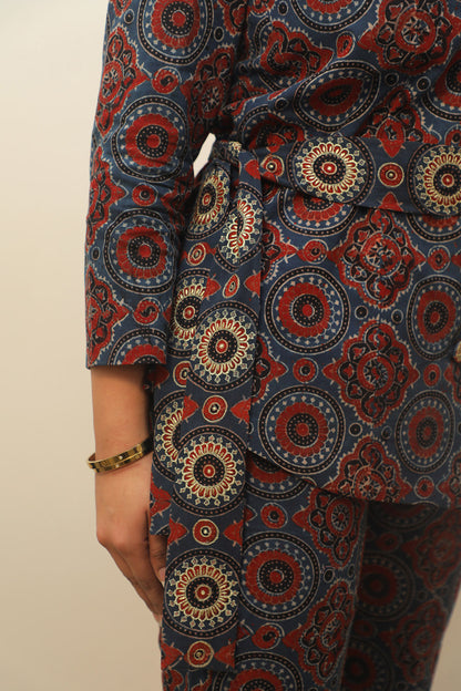 Blue Ajrakh Cordset