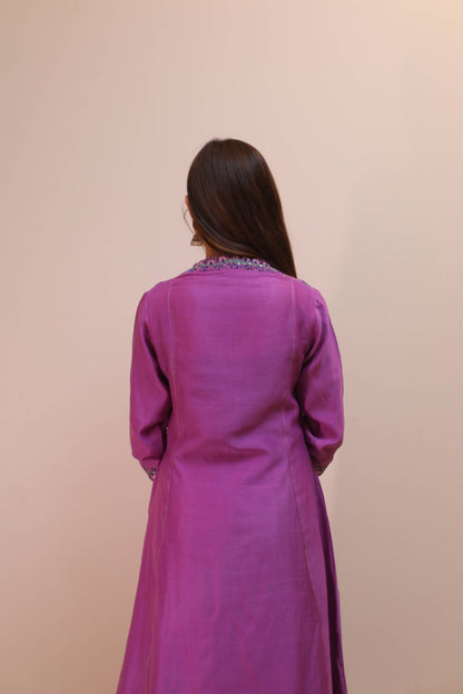 Purple Chanderi Suit Set