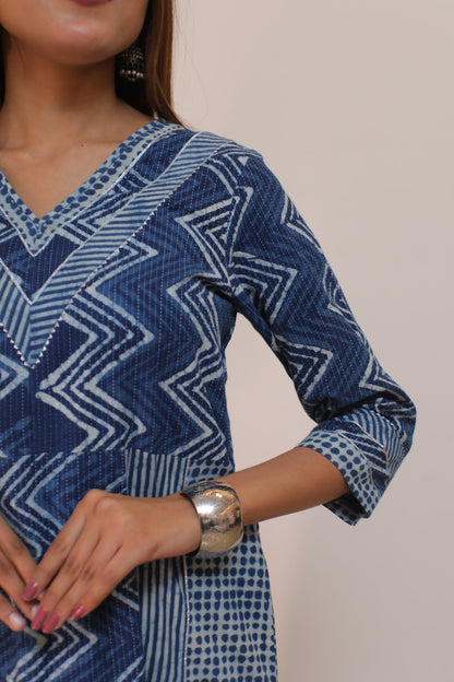Indigo zigzag Kurta
