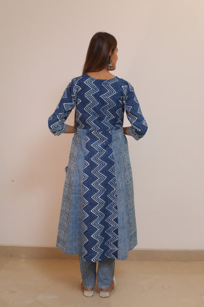 Indigo zigzag Kurta