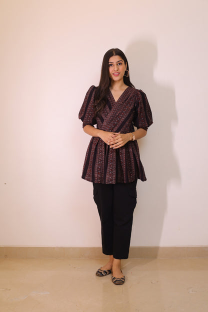 Black ajrakh top