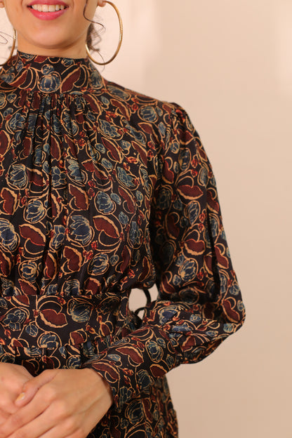 Black Modal Floral Dress