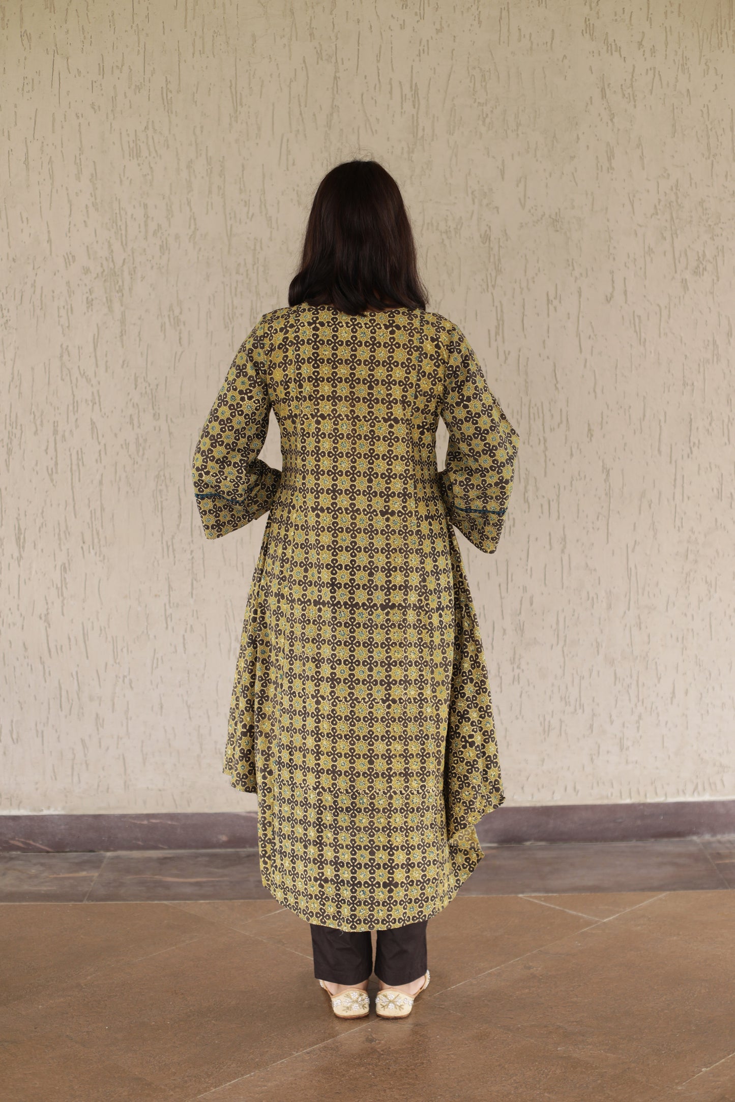 Ochre Star Print Kurta