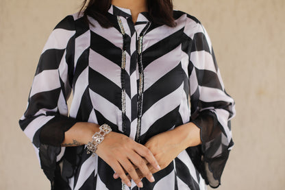 Black and white zigzag Co-ord set