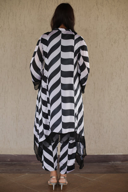 Black and white zigzag Co-ord set