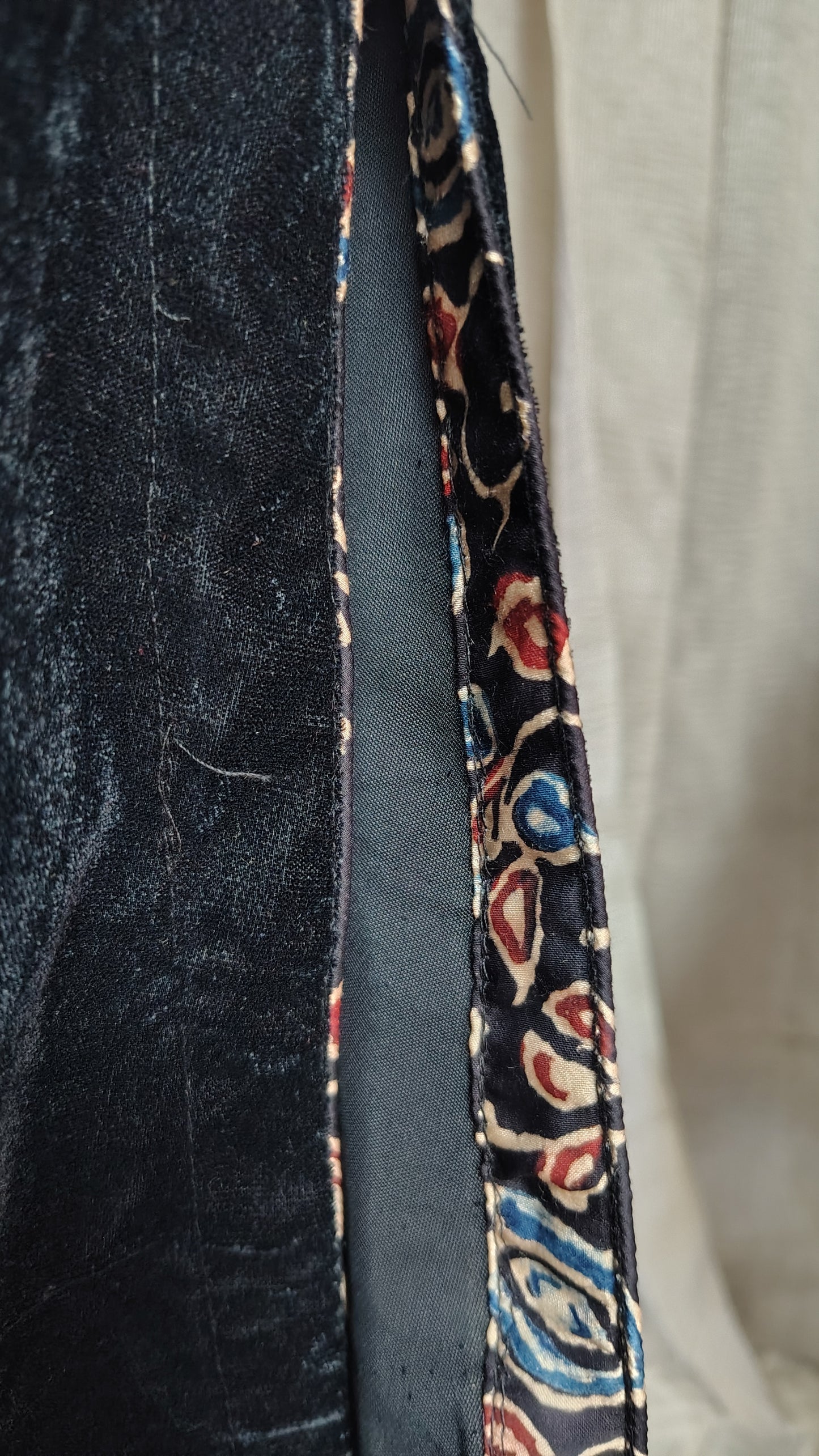 Black Velvet High neck zari embroidered Kurta and Pant