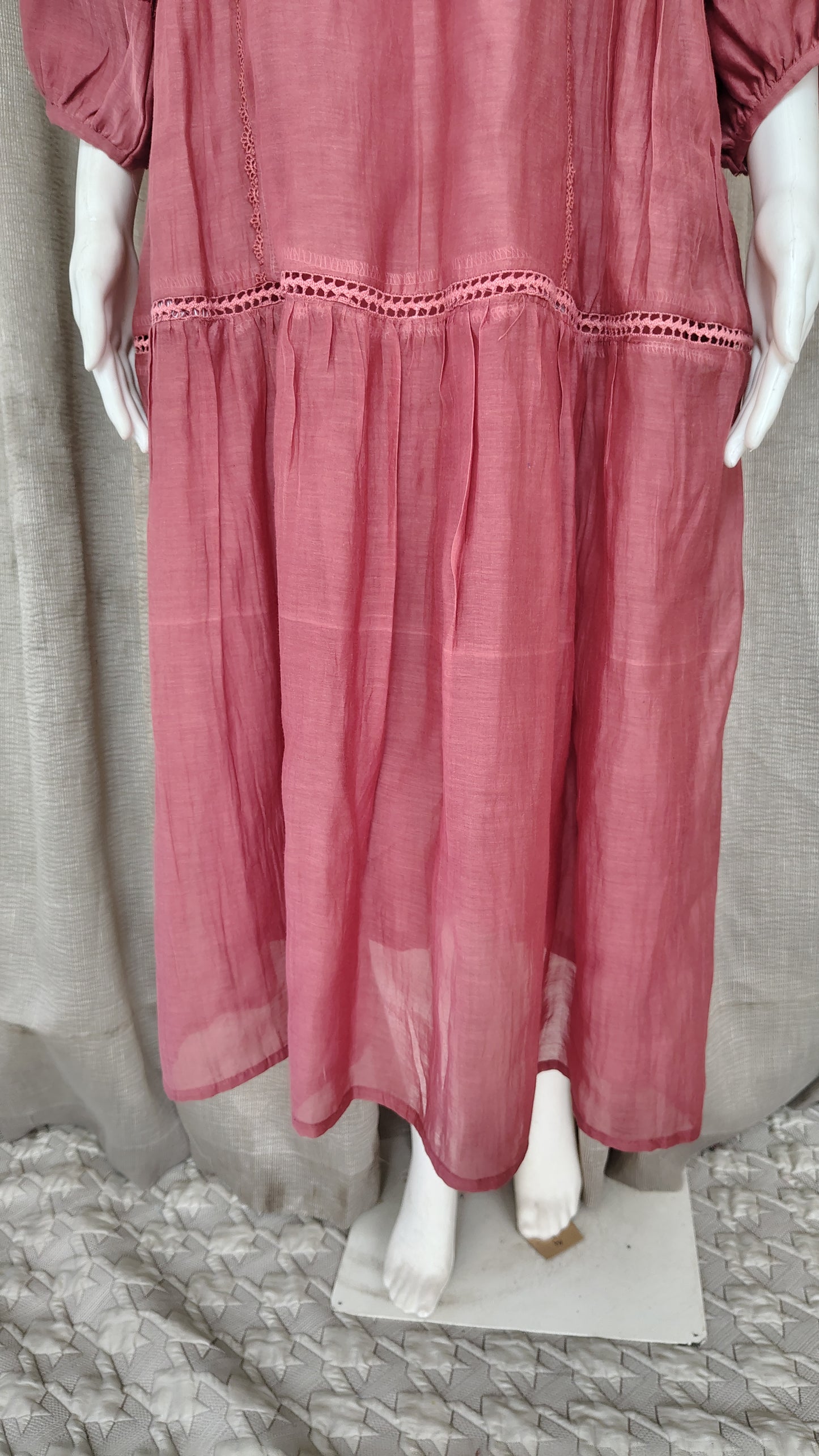 Pink Mul Chanderi Dress