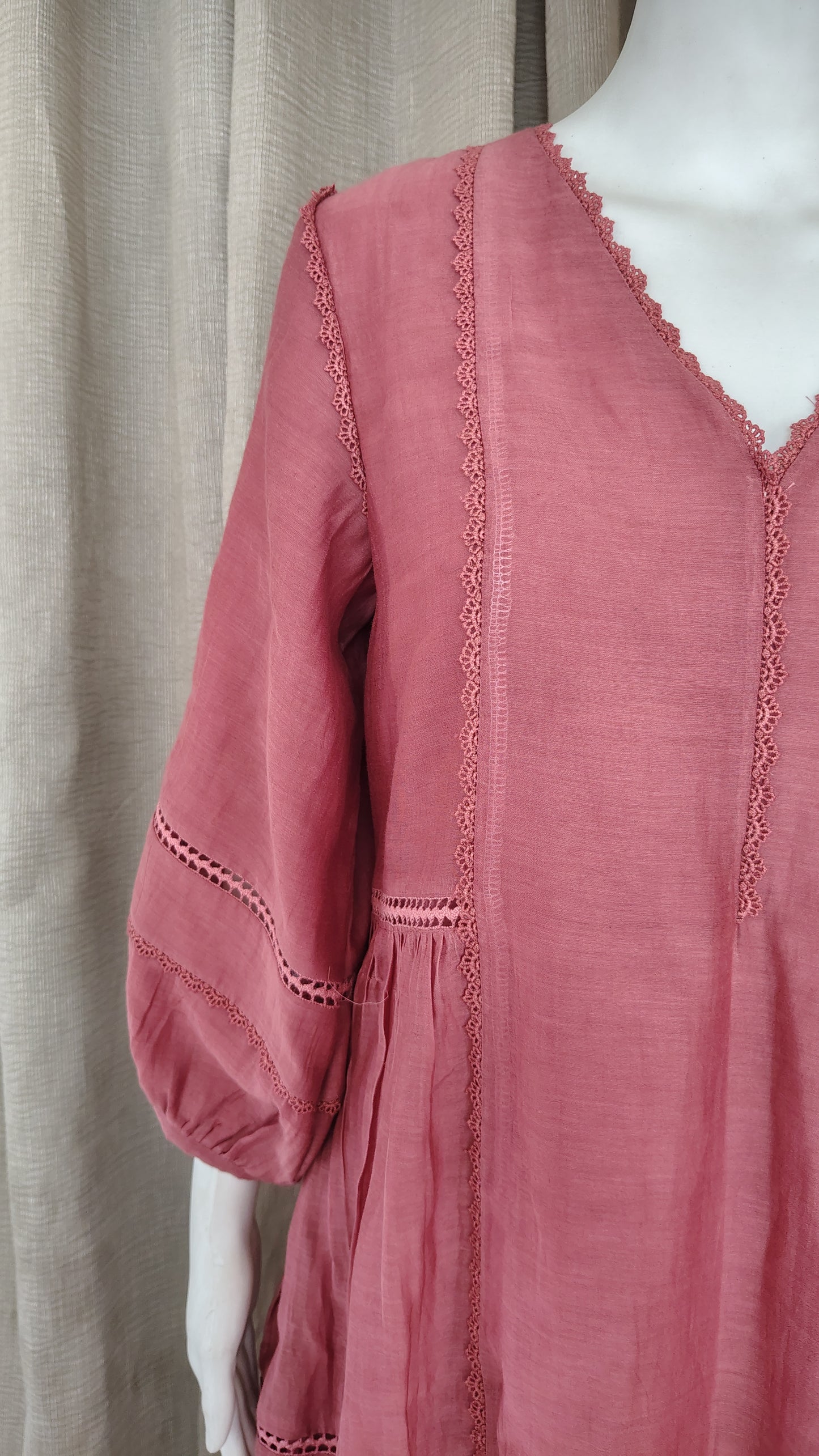 Pink Mul Chanderi Dress