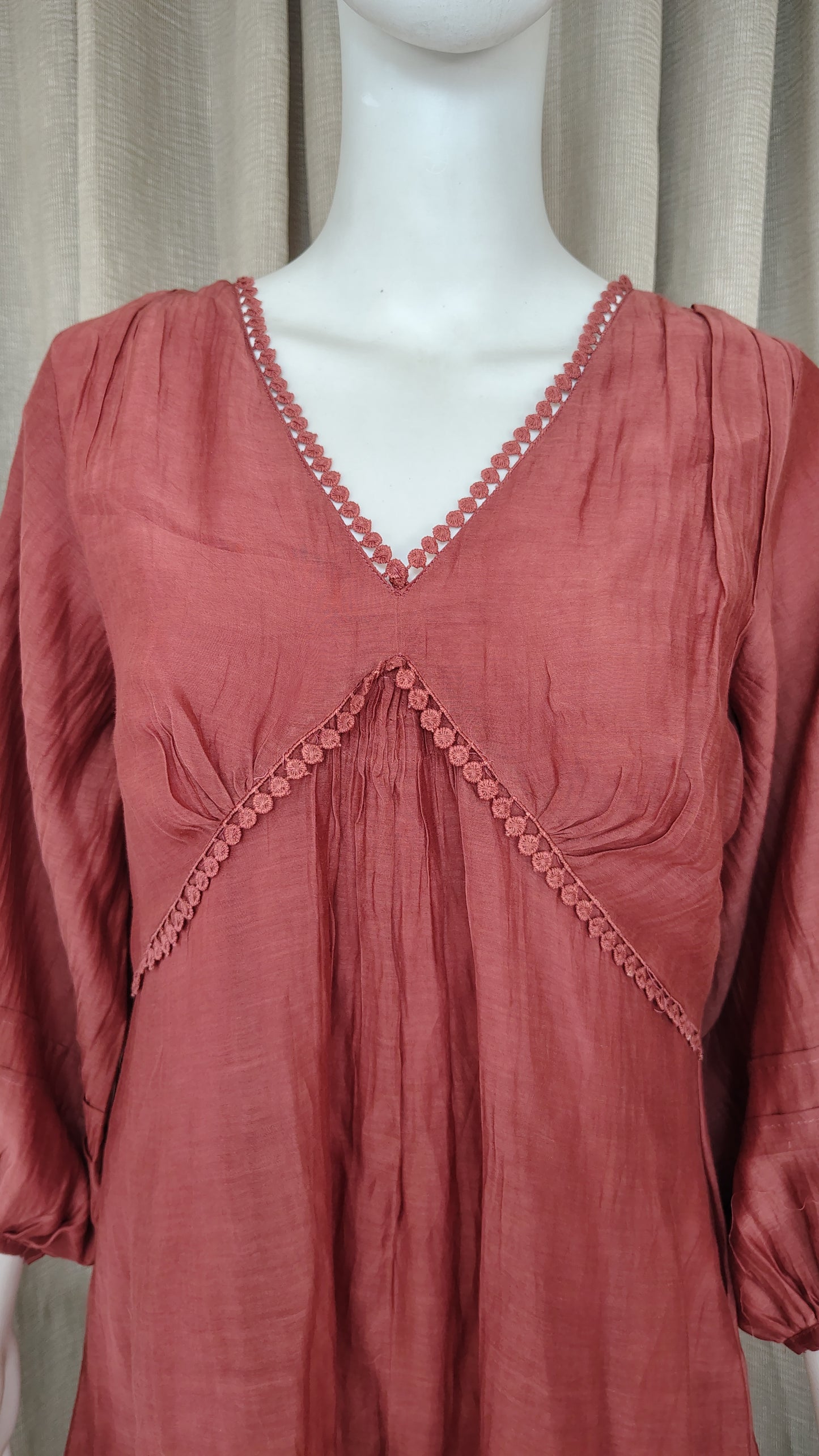 Red Mul Chanderi Dress
