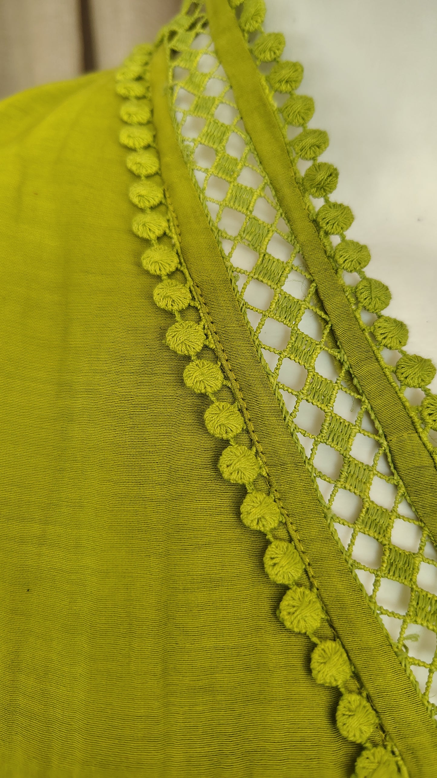 Green Mul Chanderi Dress