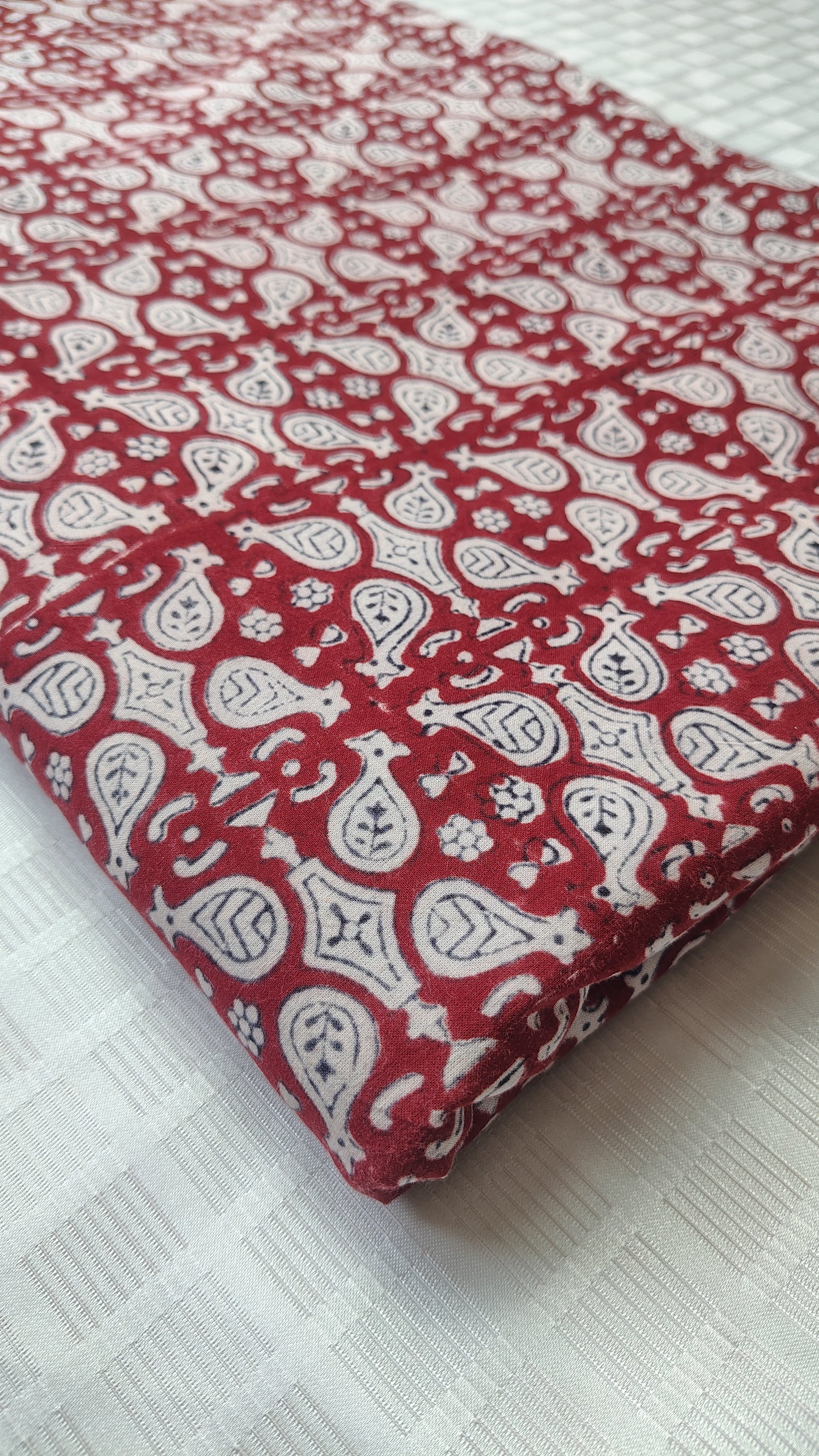 Geometric Maroon Bagh Print