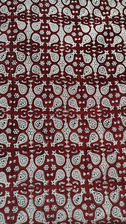 Geometric Maroon Bagh Print