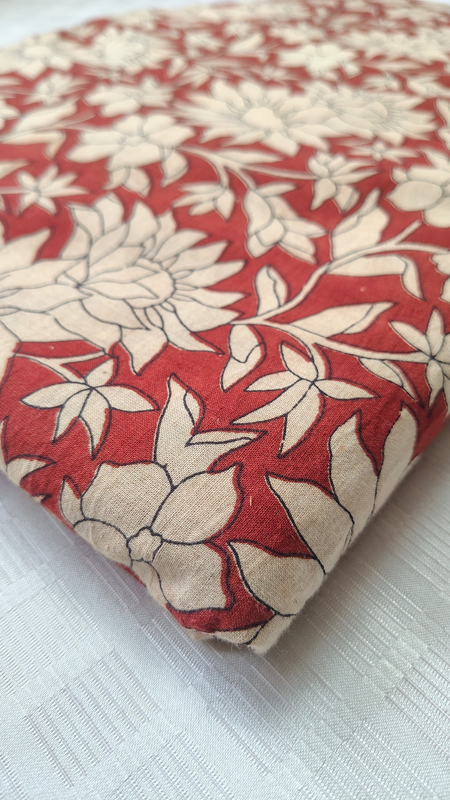Kalamkari Fabric Rust orange Print