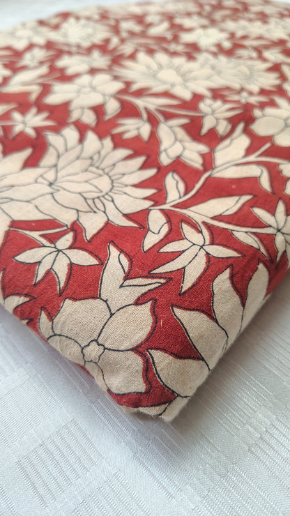 Kalamkari Fabric Rust orange Print