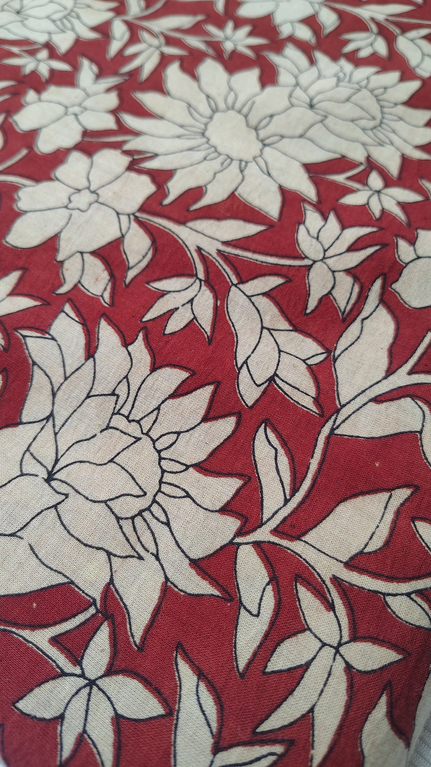 Kalamkari Fabric Rust orange Print
