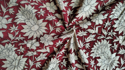 Kalamkari Fabric Rust orange Print