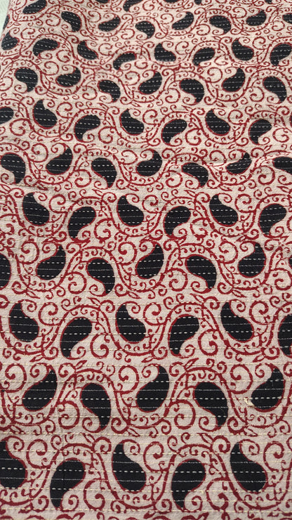 Bagh print on Cotton katha fabric