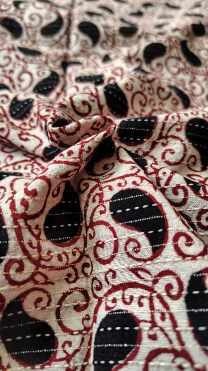 Bagh print on Cotton katha fabric