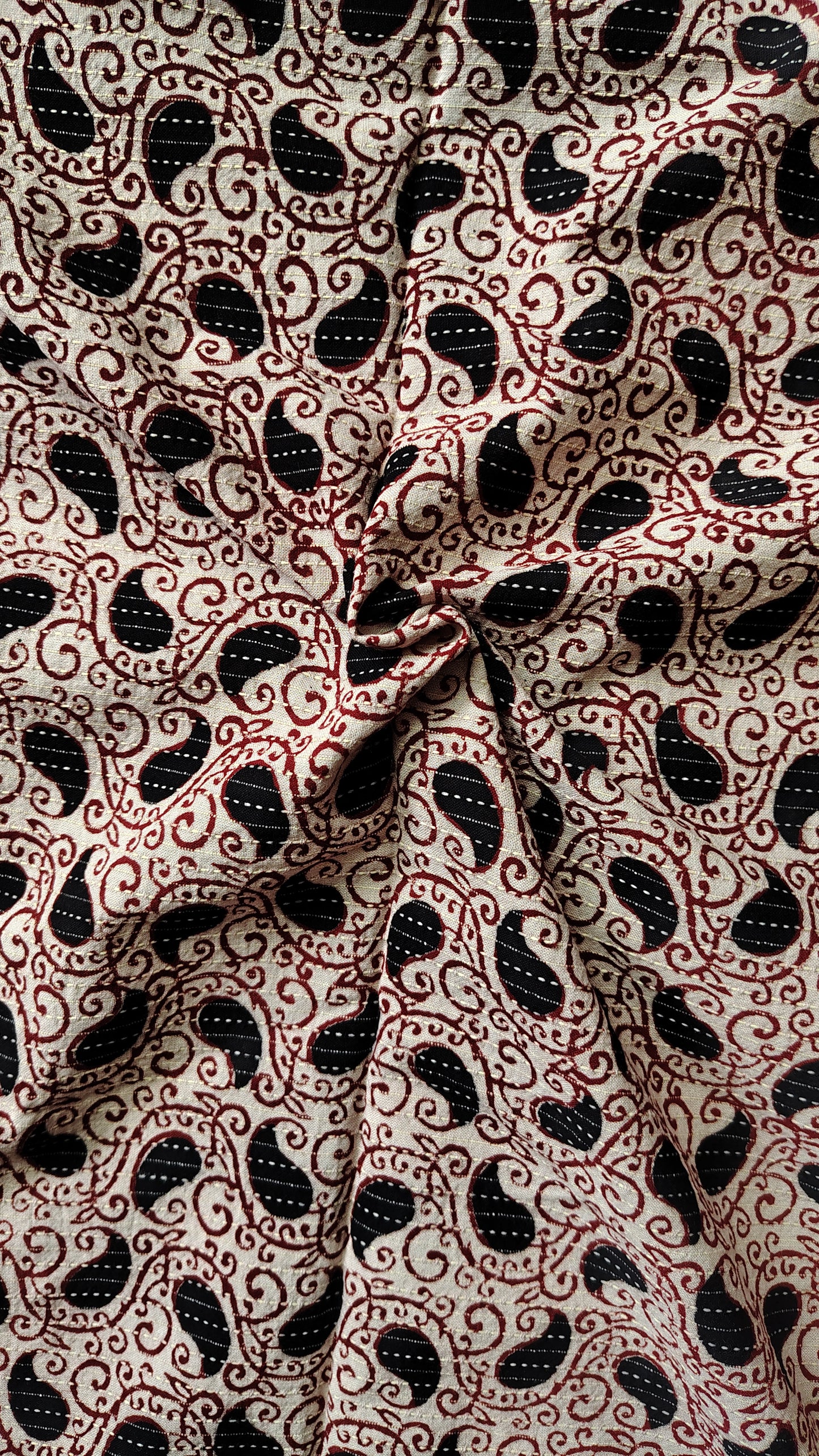 Bagh print on Cotton katha fabric