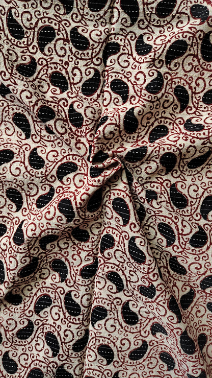 Bagh print on Cotton katha fabric