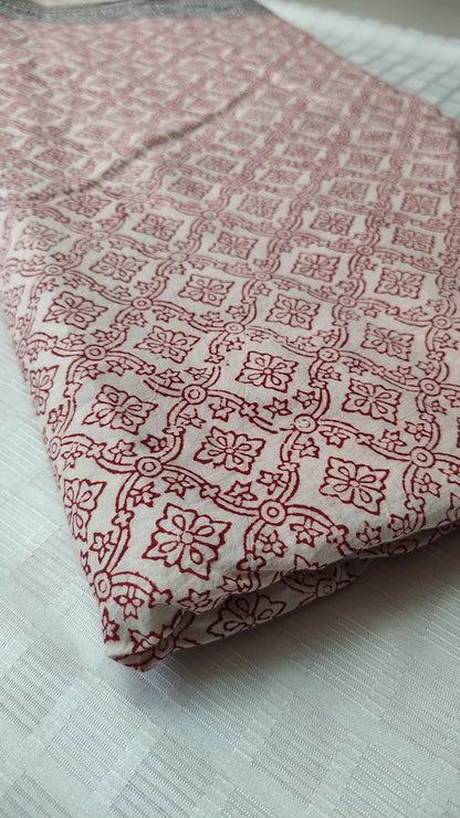 Red Bagh Print Cotton Fabric