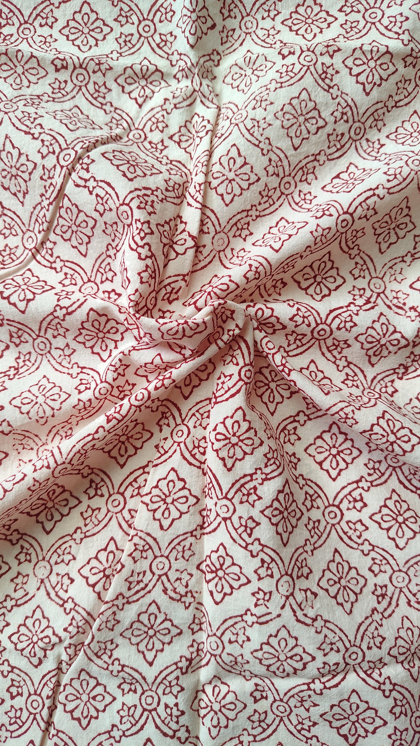 Red Bagh Print Cotton Fabric