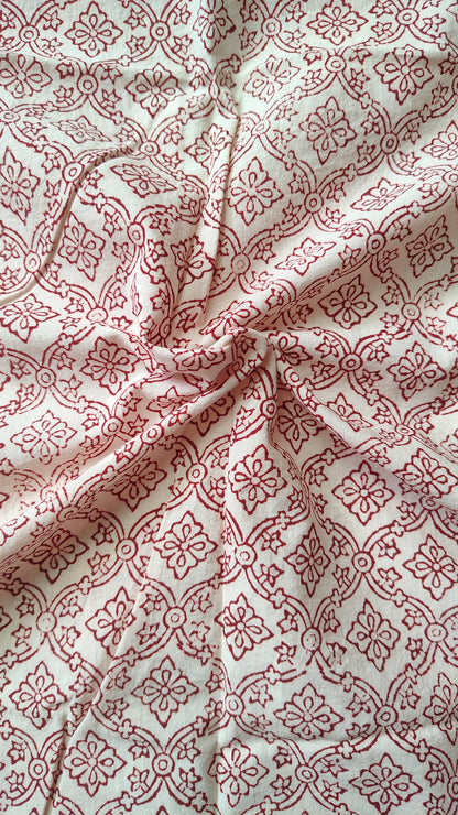 Red Bagh Print Cotton Fabric