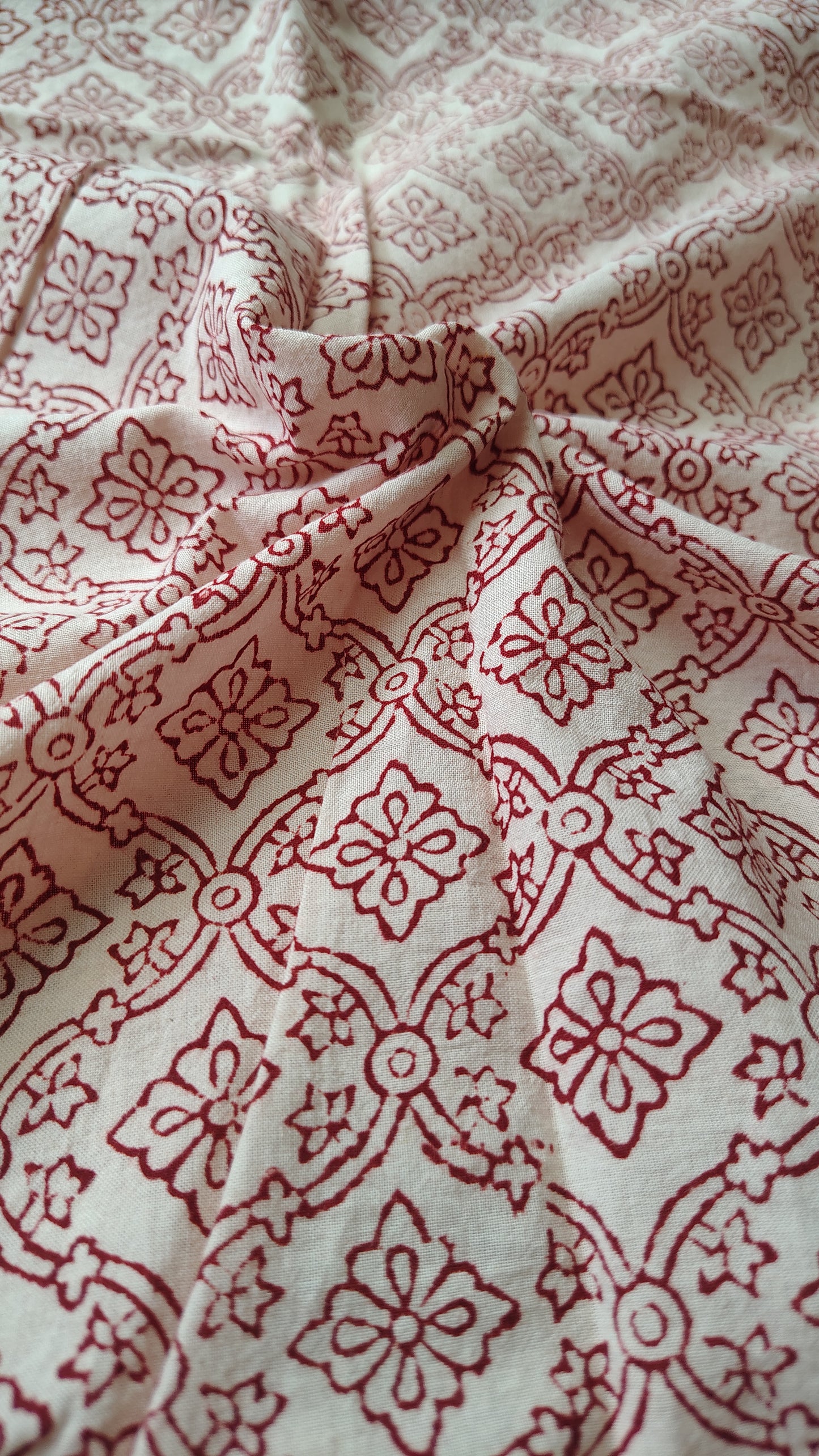 Red Bagh Print Cotton Fabric