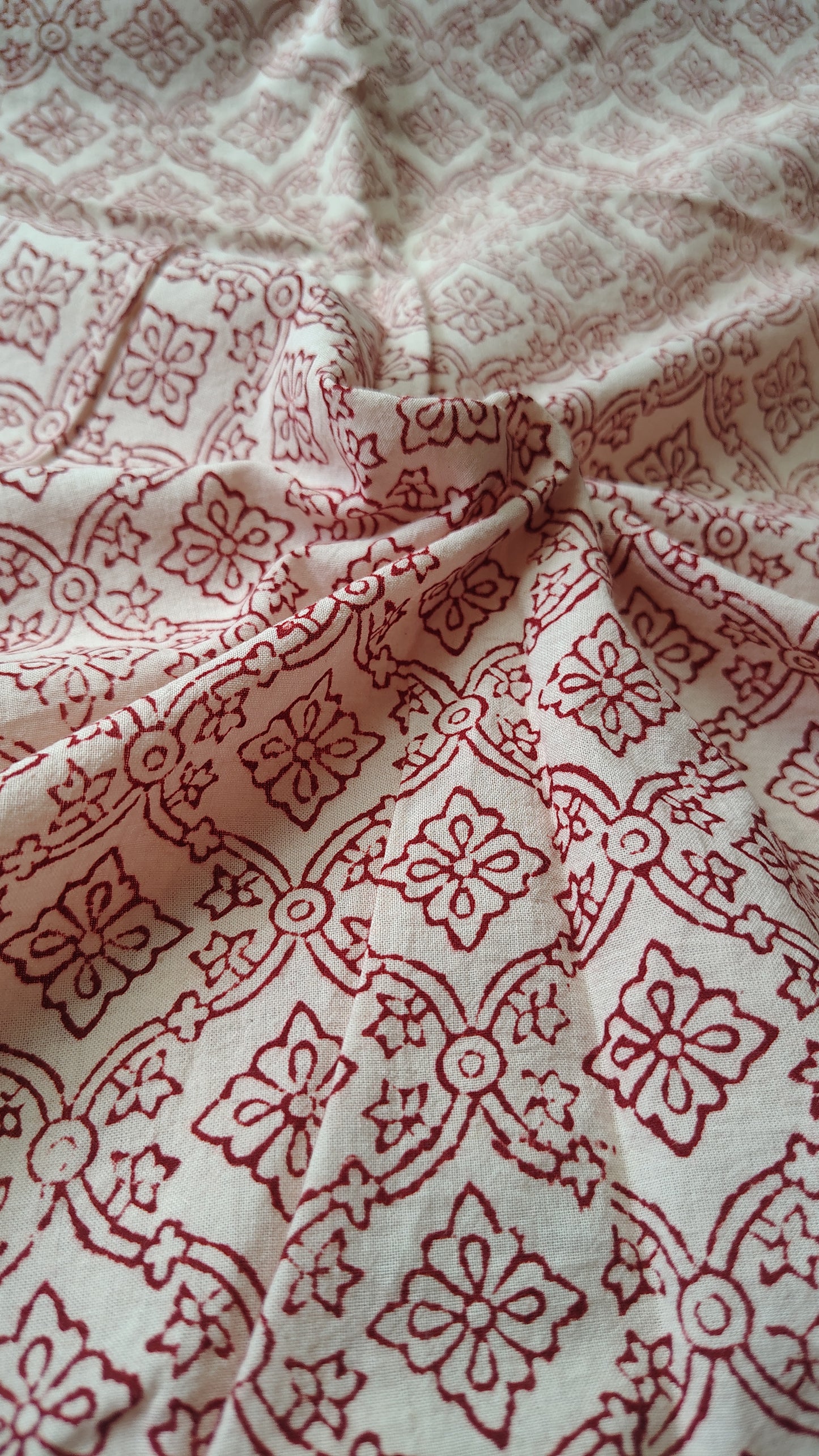 Red Bagh Print Cotton Fabric