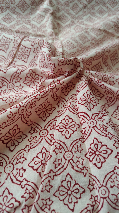 Red Bagh Print Cotton Fabric