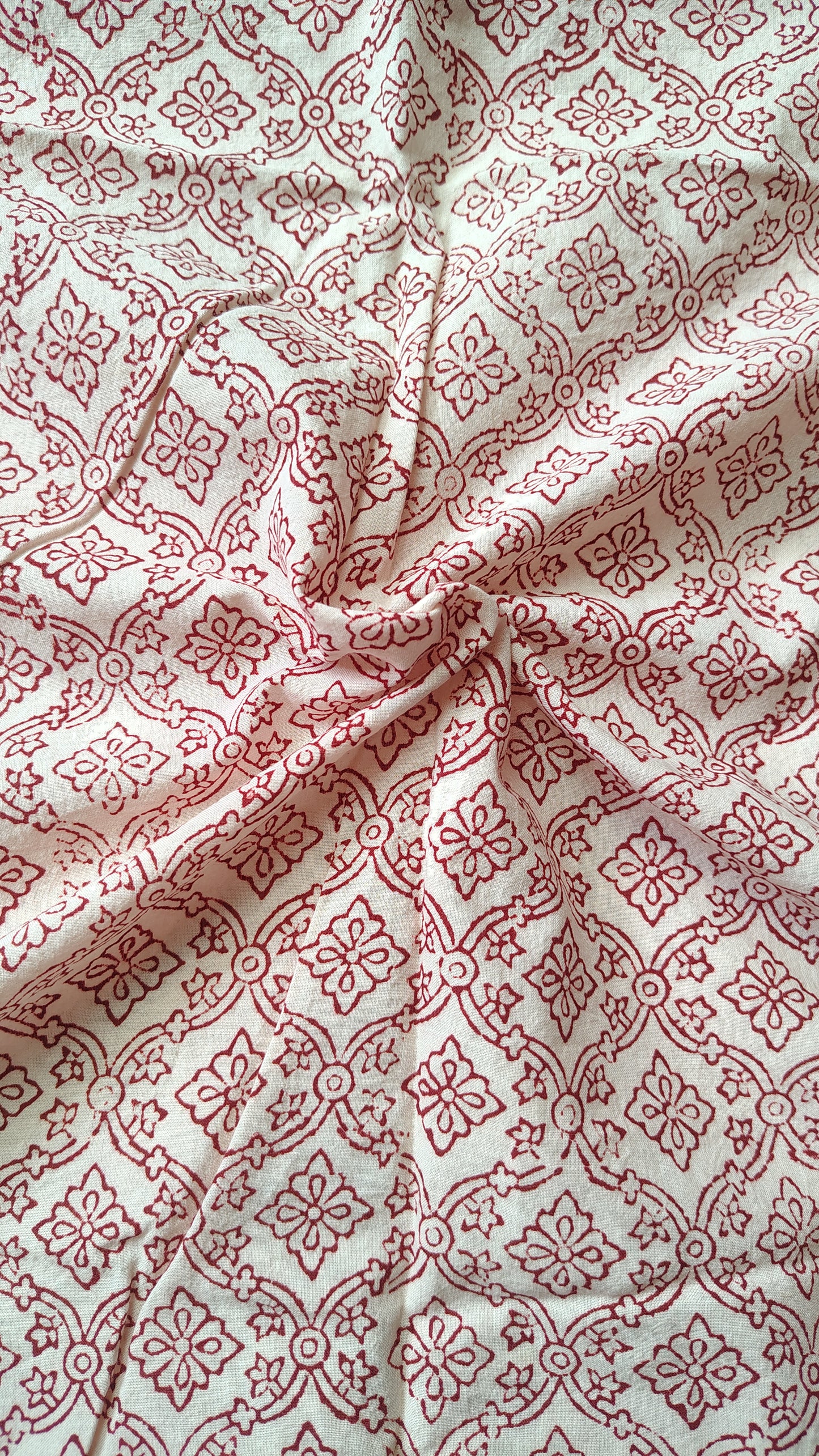 Red Bagh Print Cotton Fabric