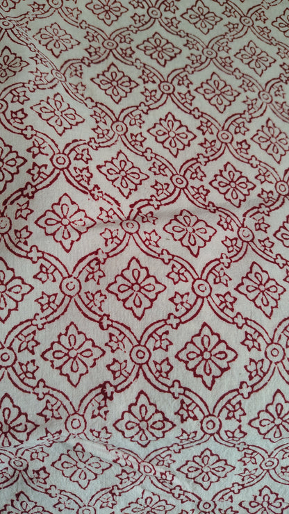 Red Bagh Print Cotton Fabric