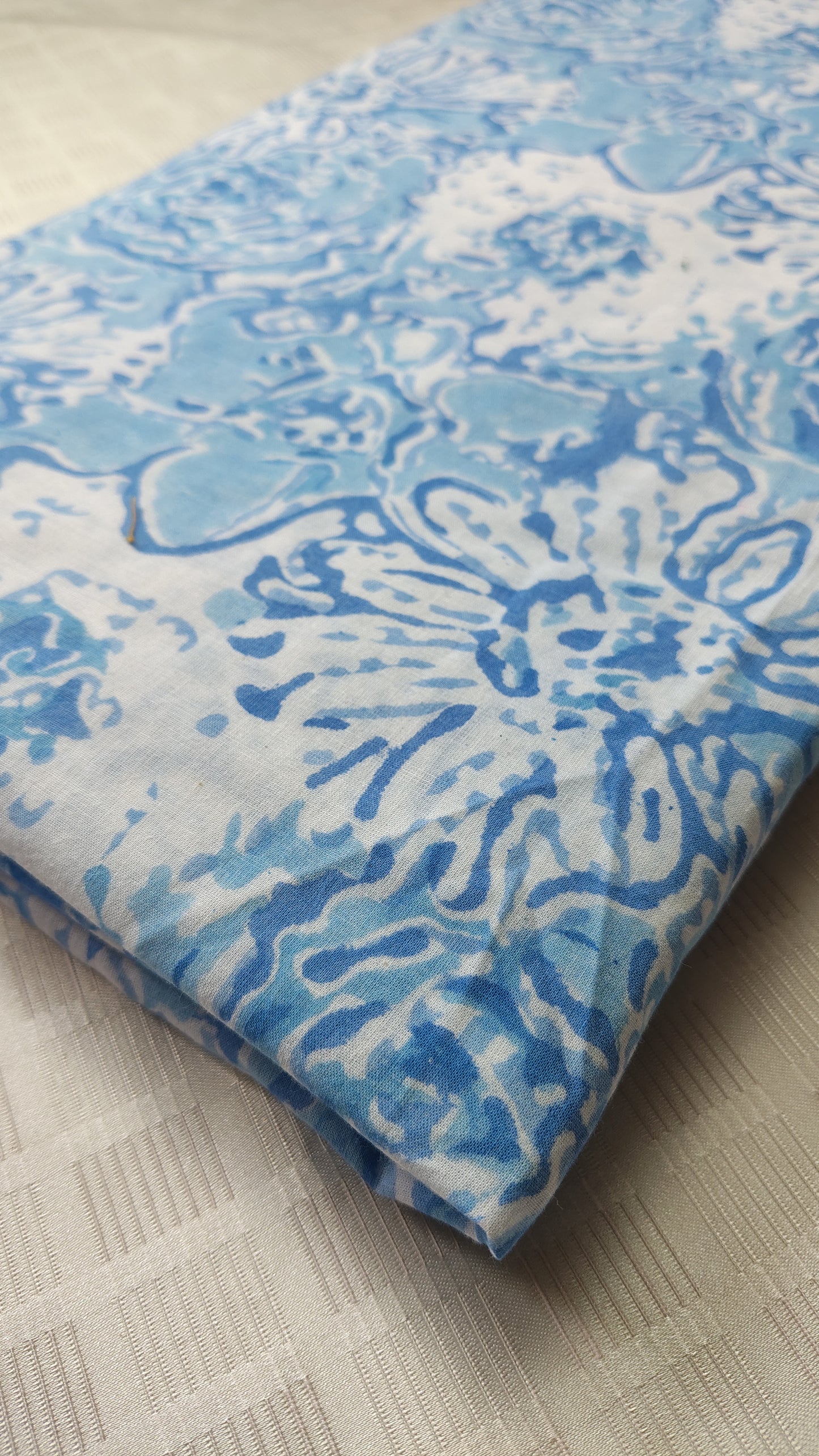 Blue Printed Cotton Fabric
