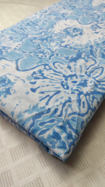 Blue Printed Cotton Fabric
