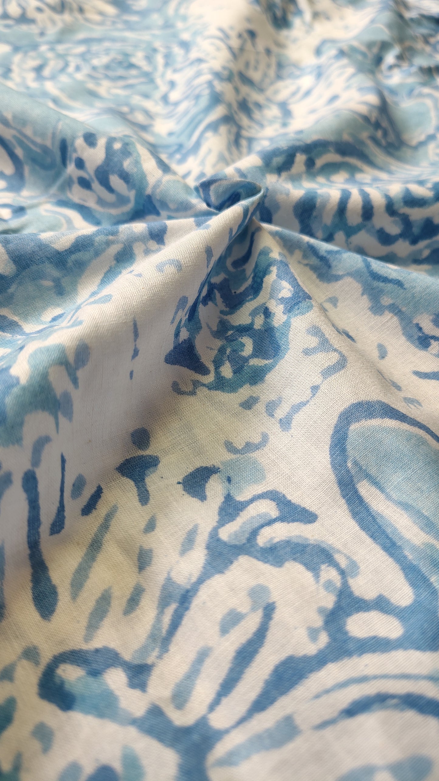 Blue Printed Cotton Fabric