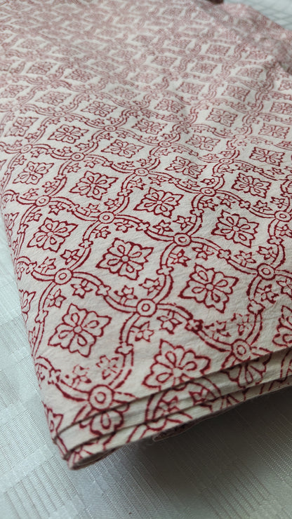 Red Bagh Print Cotton Fabric