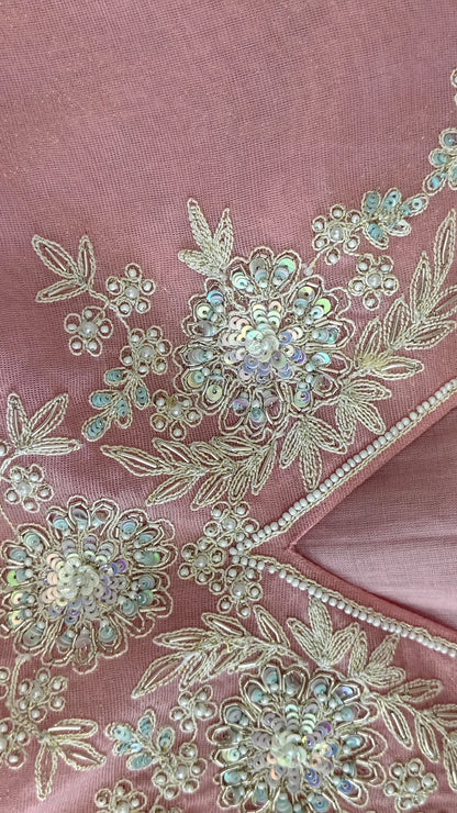 Pink Chanderi suitset