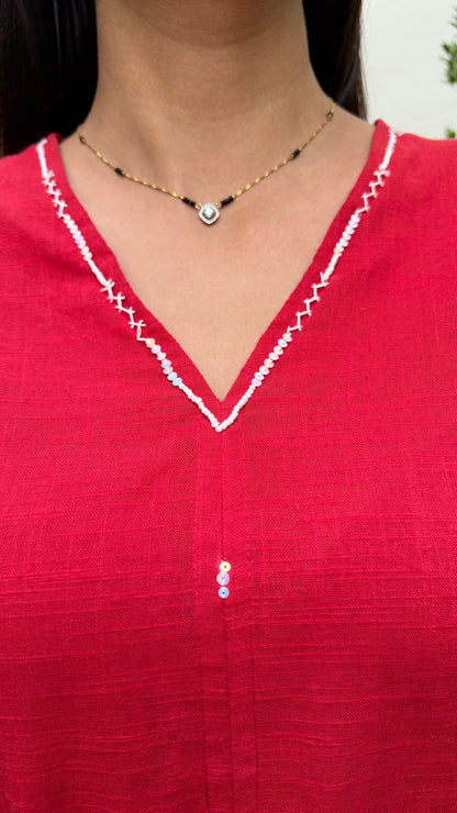 Red Cotton Dress
