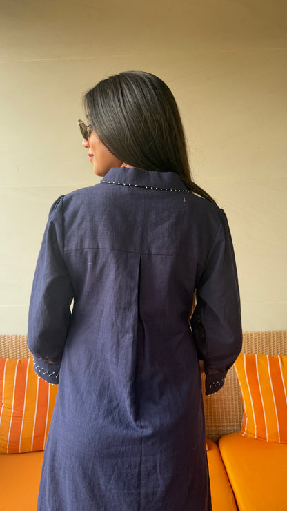 Navy Blue Shirt Dress