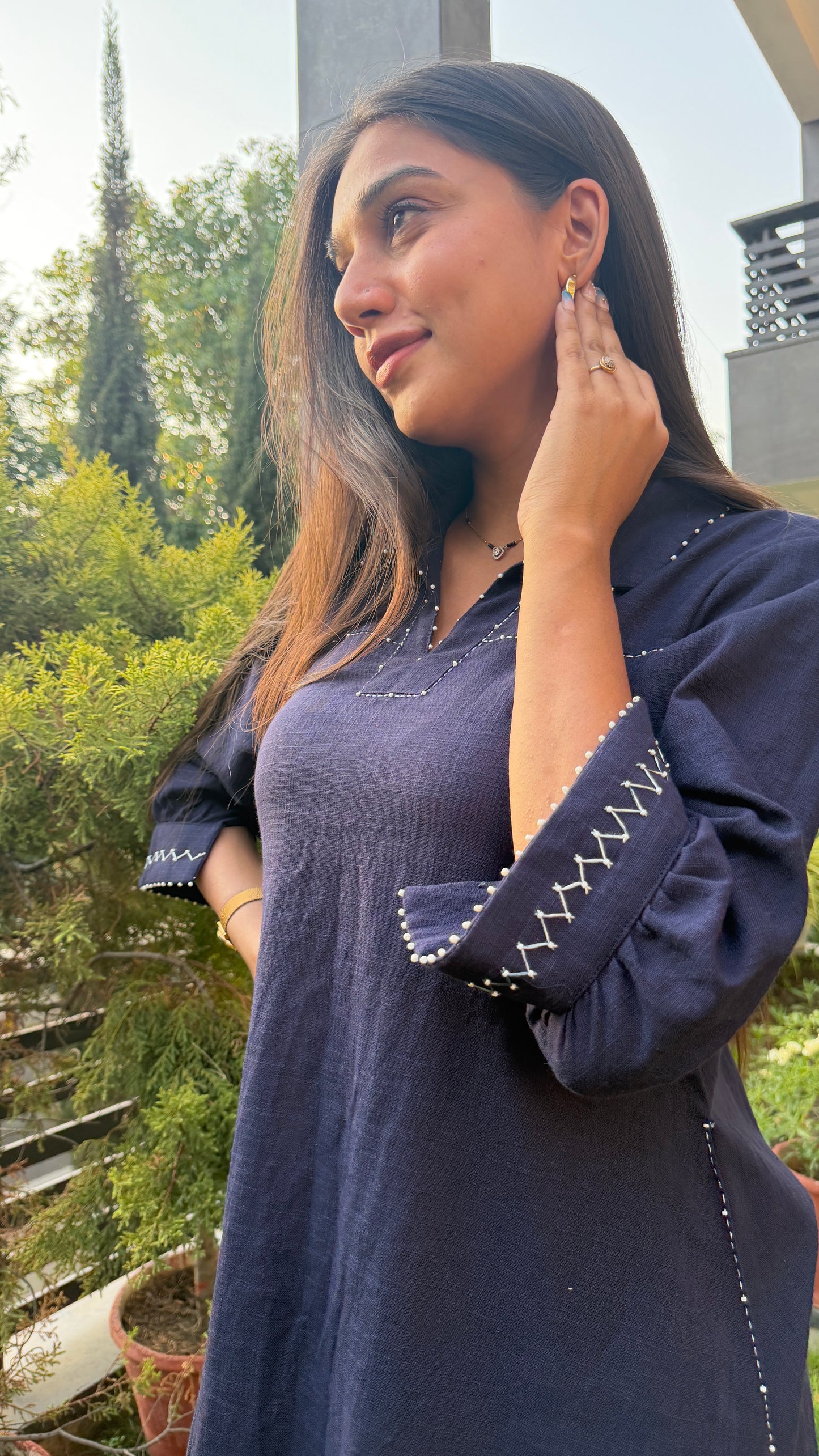 Navy Blue Shirt Dress