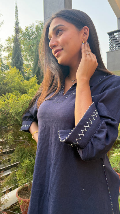 Navy Blue Shirt Dress