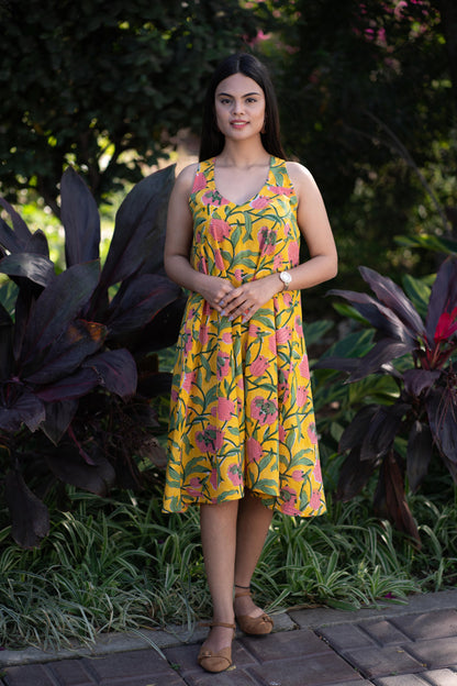 Yellow Halter neck Dress