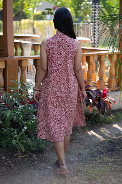 Sleeveless bagh dress