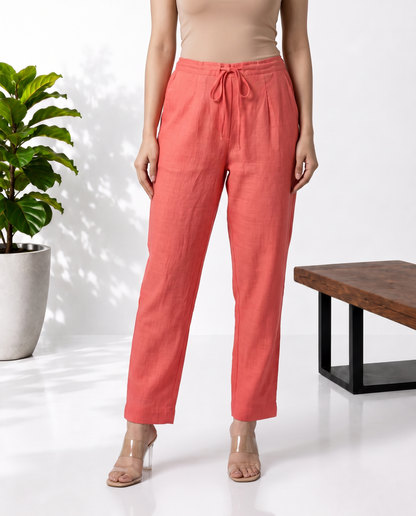 Peach Cyan Mul Chanderi Suitset