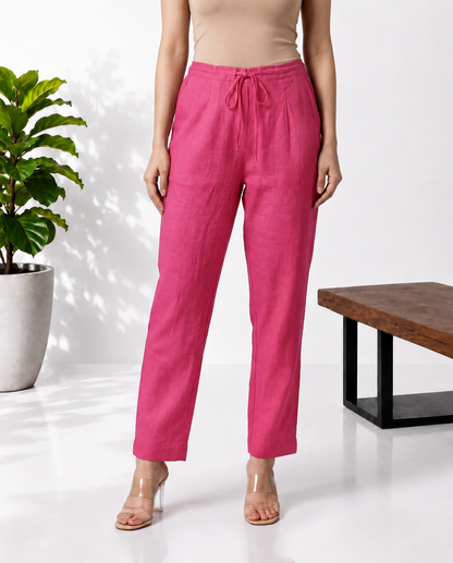 Pink Peach Mul Chanderi Suitset
